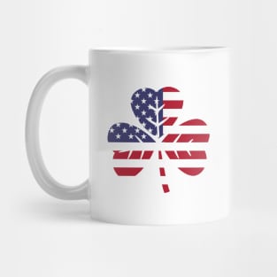 Irish American Pride - Shamrock with American Flag (stars and stripes) Mug